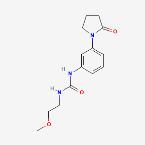 molecular formula C14H19N3O3 B2673444 1-(2-Methoxyethyl)-3-(3-(2-oxopyrrolidin-1-yl)phenyl)urea CAS No. 1206988-70-6