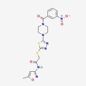N-(5-methylisoxazol-3-yl)-2-((5-(4-(3-nitrobenzoyl)piperazin-1-yl)-1,3,4-thiadiazol-2-yl)thio)acetamide