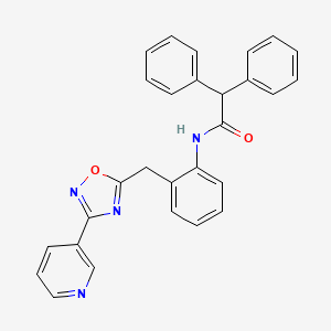 2,2-Diphenyl-N-(2-{[3-(pyridin-3-YL)-1,2,4-oxadiazol-5-YL]methyl}phenyl)acetamide