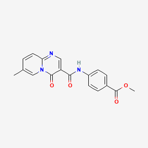 molecular formula C18H15N3O4 B2673450 methyl 4-(7-methyl-4-oxo-4H-pyrido[1,2-a]pyrimidine-3-carboxamido)benzoate CAS No. 877649-90-6