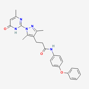 3-(3,5-dimethyl-1-(4-methyl-6-oxo-1,6-dihydropyrimidin-2-yl)-1H-pyrazol-4-yl)-N-(4-phenoxyphenyl)propanamide