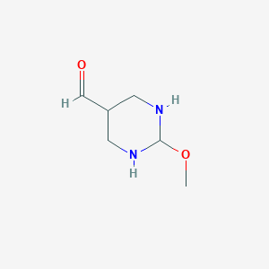 molecular formula C6H12N2O2 B2673462 2-甲氧基己氢嘧啶-5-甲醛 CAS No. 1956319-01-9