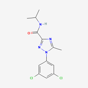 molecular formula C13H14Cl2N4O B2673463 1-(3,5-dichlorophenyl)-N-isopropyl-5-methyl-1H-1,2,4-triazole-3-carboxamide CAS No. 338408-75-6