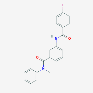 molecular formula C21H17FN2O2 B267347 3-[(4-fluorobenzoyl)amino]-N-methyl-N-phenylbenzamide 