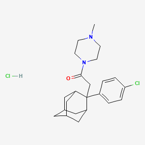 molecular formula C23H32Cl2N2O B2673471 2-[2-(4-Chlorophenyl)adamantan-2-yl]-1-(4-methylpiperazin-1-yl)ethan-1-one hydrochloride CAS No. 1029989-09-0