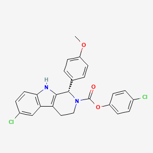 molecular formula C25H20Cl2N2O3 B2673473 (4-chlorophenyl) (1S)-6-chloro-1-(4-methoxyphenyl)-1,3,4,9-tetrahydropyrido[3,4-b]indole-2-carboxylate CAS No. 1256565-36-2
