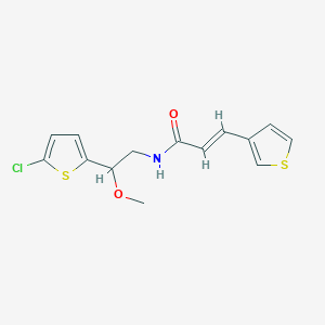 molecular formula C14H14ClNO2S2 B2673486 (E)-N-(2-(5-chlorothiophen-2-yl)-2-methoxyethyl)-3-(thiophen-3-yl)acrylamide CAS No. 2035023-09-5