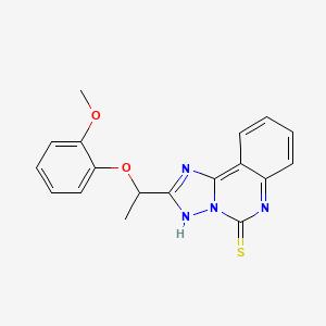 molecular formula C18H16N4O2S B2673488 2-[1-(2-Methoxyphenoxy)ethyl]-3H-[1,2,4]triazolo[1,5-c]quinazoline-5-thione CAS No. 443674-12-2