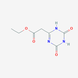 molecular formula C7H9N3O4 B2673493 Ethyl 2-(dihydroxy-1,3,5-triazin-2-yl)acetate CAS No. 89854-10-4