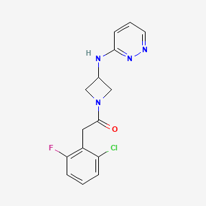 molecular formula C15H14ClFN4O B2673495 2-(2-氯-6-氟苯基)-1-{3-[(吡啶并[3,2-d]嘧啶-3-基)氨基]氮杂环丁-1-基}乙酮 CAS No. 2097896-09-6
