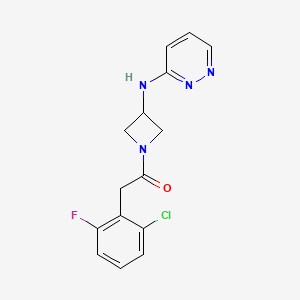 molecular formula C15H14ClFN4O B2673495 2-(2-Chloro-6-fluorophenyl)-1-{3-[(pyridazin-3-yl)amino]azetidin-1-yl}ethan-1-one CAS No. 2097896-09-6