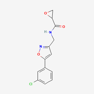molecular formula C13H11ClN2O3 B2673501 N-[[5-(3-Chlorophenyl)-1,2-oxazol-3-yl]methyl]oxirane-2-carboxamide CAS No. 2411295-77-5