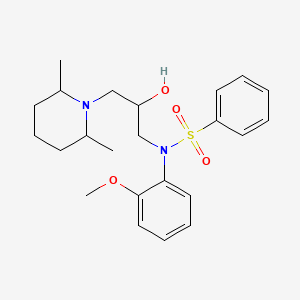 molecular formula C23H32N2O4S B2673507 N-[3-(2,6-dimethylpiperidin-1-yl)-2-hydroxypropyl]-N-(2-methoxyphenyl)benzenesulfonamide CAS No. 1005164-30-6