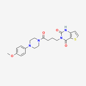 molecular formula C21H24N4O4S B2673511 3-[4-keto-4-[4-(4-methoxyphenyl)piperazino]butyl]-1H-thieno[3,2-d]pyrimidine-2,4-quinone CAS No. 892259-57-3