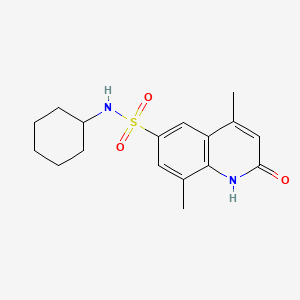 molecular formula C17H22N2O3S B2673512 N-环己基-4,8-二甲基-2-氧代-1,2-二氢喹啉-6-磺酰胺 CAS No. 899998-64-2