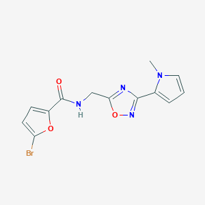 molecular formula C13H11BrN4O3 B2673513 5-bromo-N-((3-(1-methyl-1H-pyrrol-2-yl)-1,2,4-oxadiazol-5-yl)methyl)furan-2-carboxamide CAS No. 2034408-59-6