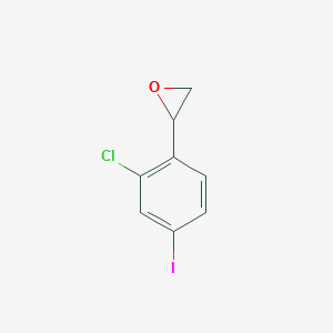 molecular formula C8H6ClIO B2673524 2-(2-氯-4-碘苯基)环氧乙烷 CAS No. 2354570-39-9