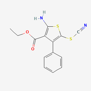 Ethyl 2-amino-5-(cyanosulfanyl)-4-phenylthiophene-3-carboxylate