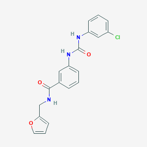molecular formula C19H16ClN3O3 B267353 3-{[(3-chloroanilino)carbonyl]amino}-N-(2-furylmethyl)benzamide 