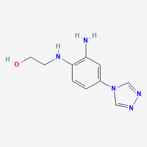 molecular formula C10H13N5O B2673532 2-{[2-amino-4-(4H-1,2,4-triazol-4-yl)phenyl]amino}ethanol CAS No. 1243779-24-9