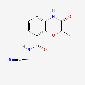 molecular formula C15H15N3O3 B2673543 N-(1-cyanocyclobutyl)-2-methyl-3-oxo-3,4-dihydro-2H-1,4-benzoxazine-8-carboxamide CAS No. 1333758-85-2