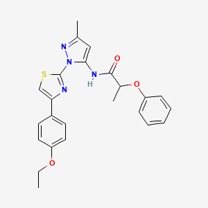 molecular formula C24H24N4O3S B2673550 N-(1-(4-(4-ethoxyphenyl)thiazol-2-yl)-3-methyl-1H-pyrazol-5-yl)-2-phenoxypropanamide CAS No. 1019095-64-7