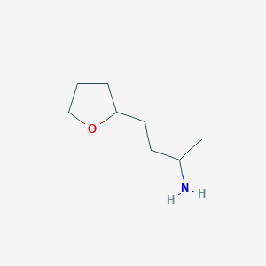 molecular formula C8H17NO B2673556 4-(Oxolan-2-yl)butan-2-amine CAS No. 5059-26-7