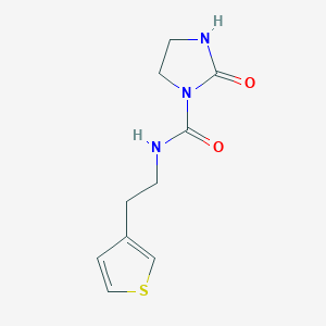 molecular formula C10H13N3O2S B2673559 2-oxo-N-(2-(thiophen-3-yl)ethyl)imidazolidine-1-carboxamide CAS No. 1797792-59-6