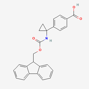 molecular formula C25H21NO4 B2673572 4-[1-({[(9H-芴-9-基)甲氧基]羰基}氨基)环丙基]苯甲酸 CAS No. 2137629-53-7