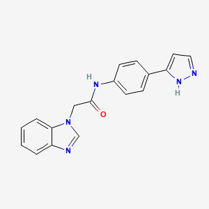 N-(4-(1H-pyrazol-3-yl)phenyl)-2-(1H-benzo[d]imidazol-1-yl)acetamide