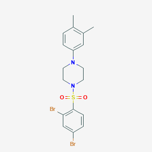 molecular formula C18H20Br2N2O2S B2673579 1-(2,4-二溴苯基磺酰)-4-(3,4-二甲基苯基)哌嗪 CAS No. 865591-44-2