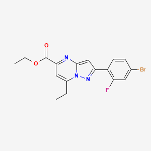 molecular formula C17H15BrFN3O2 B2673604 Ethyl 2-(4-bromo-2-fluorophenyl)-7-ethylpyrazolo[1,5-a]pyrimidine-5-carboxylate CAS No. 2035417-02-6