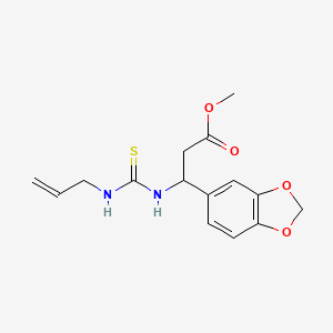molecular formula C15H18N2O4S B2673620 Methyl 3-{[(allylamino)carbothioyl]amino}-3-(1,3-benzodioxol-5-yl)propanoate CAS No. 866144-43-6