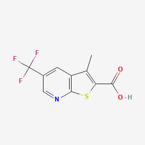 molecular formula C10H6F3NO2S B2673623 3-甲基-5-(三氟甲基)噻吩[2,3-b]吡啶-2-羧酸 CAS No. 2416230-70-9