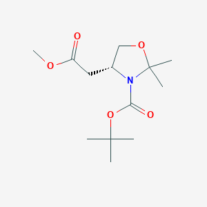 molecular formula C13H23NO5 B2673626 tert-butyl (4R)-4-(2-methoxy-2-oxo-ethyl)-2,2-dimethyl-oxazolidine-3-carboxylate CAS No. 153053-18-0