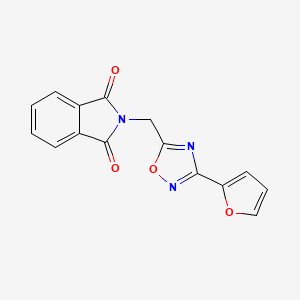 molecular formula C15H9N3O4 B2673627 2-((3-(Furan-2-yl)-1,2,4-oxadiazol-5-yl)methyl)isoindoline-1,3-dione CAS No. 2034567-42-3