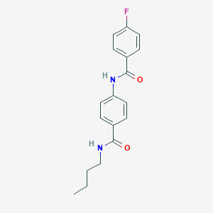 molecular formula C18H19FN2O2 B267363 N-{4-[(butylamino)carbonyl]phenyl}-4-fluorobenzamide 