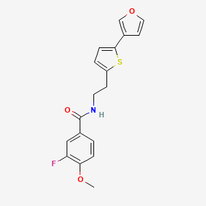 3-fluoro-N-(2-(5-(furan-3-yl)thiophen-2-yl)ethyl)-4-methoxybenzamide