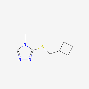 molecular formula C8H13N3S B2673640 3-((cyclobutylmethyl)thio)-4-methyl-4H-1,2,4-triazole CAS No. 1862916-29-7