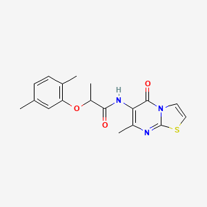 molecular formula C18H19N3O3S B2673642 2-(2,5-二甲基苯氧基)-N-(7-甲基-5-氧代-5H-噻唑并[3,2-a]嘧啶-6-基)丙酰胺 CAS No. 1060284-91-4