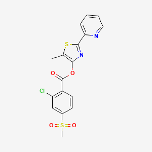 5-Methyl-2-(2-pyridinyl)-1,3-thiazol-4-yl 2-chloro-4-(methylsulfonyl)benzenecarboxylate