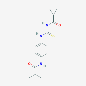 molecular formula C15H19N3O2S B267365 N-({[4-(isobutyrylamino)phenyl]amino}carbonothioyl)cyclopropanecarboxamide 