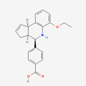 molecular formula C21H21NO3 B2673650 4-[(3aS,4R,9bR)-6-ethoxy-3a,4,5,9b-tetrahydro-3H-cyclopenta[c]quinolin-4-yl]benzoic acid CAS No. 1357248-83-9