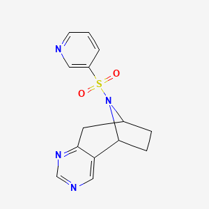 molecular formula C14H14N4O2S B2673666 (5R,8S)-10-(pyridin-3-ylsulfonyl)-6,7,8,9-tetrahydro-5H-5,8-epiminocyclohepta[d]pyrimidine CAS No. 2060918-17-2