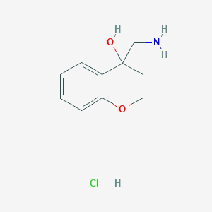 molecular formula C10H14ClNO2 B2673682 4-(Aminomethyl)chroman-4-ol hydrochloride CAS No. 80096-60-2