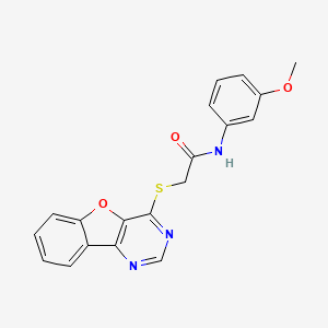 molecular formula C19H15N3O3S B2673684 2-([1]benzofuro[3,2-d]pyrimidin-4-ylsulfanyl)-N-(3-methoxyphenyl)acetamide CAS No. 848682-17-7