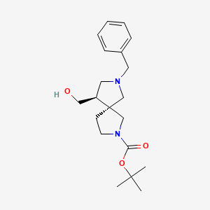 molecular formula C20H30N2O3 B2673689 (5S,9R)-叔丁基7-苄基-9-(羟甲基)-2,7-二氮杂螺[4.4]壬烷-2-羧酸酯 CAS No. 1821778-29-3