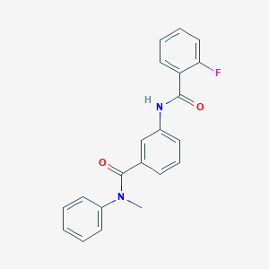 molecular formula C21H17FN2O2 B267369 2-fluoro-N-{3-[(methylanilino)carbonyl]phenyl}benzamide 