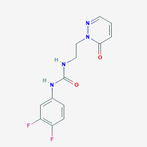 molecular formula C13H12F2N4O2 B2673690 1-(3,4-二氟苯基)-3-(2-(6-氧代吡啶并[1,2,3]三嗪-1(6H)-基)乙基)脲 CAS No. 1105232-13-0