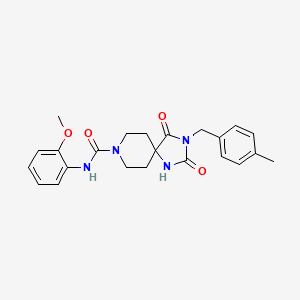 molecular formula C23H26N4O4 B2673692 N-(2-methoxyphenyl)-3-(4-methylbenzyl)-2,4-dioxo-1,3,8-triazaspiro[4.5]decane-8-carboxamide CAS No. 1021081-32-2
